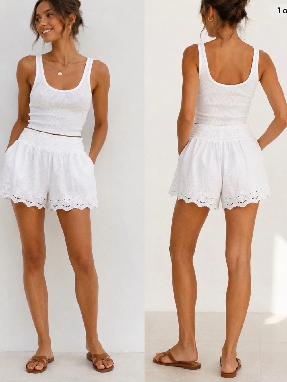 NEW Calypso St. Barth $295 White Eyelet Cotton Shorts Size S
